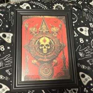 Occult Witch Spooky Skull Framed 5x7 Picture Gothic Punk Horror
